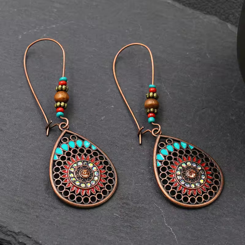 Traditional Boho Drop Earrings – Elegant Vintage Statement Piece
