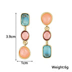 Minimalist Color Block Drop Earrings. Lightweight Trendy Fashion Jewelry.