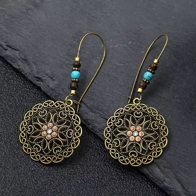 Traditional Boho Drop Earrings – Elegant Vintage Statement Piece