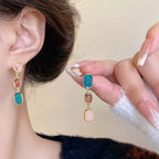 Minimalist Color Block Drop Earrings. Lightweight Trendy Fashion Jewelry.