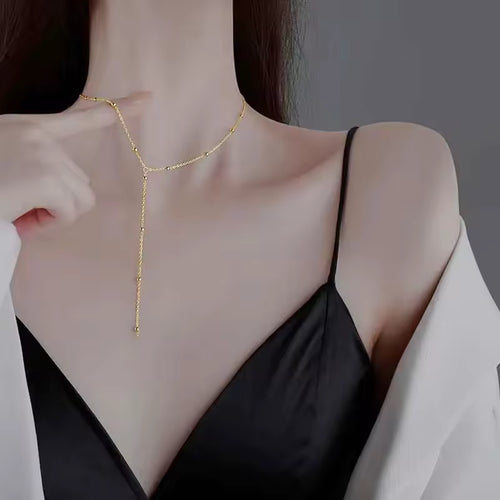 Elegant Long Drop Necklace – Minimal & Colorful Statement Jewelry