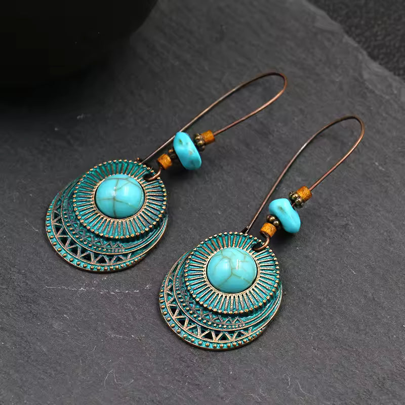 Traditional Boho Drop Earrings – Elegant Vintage Statement Piece