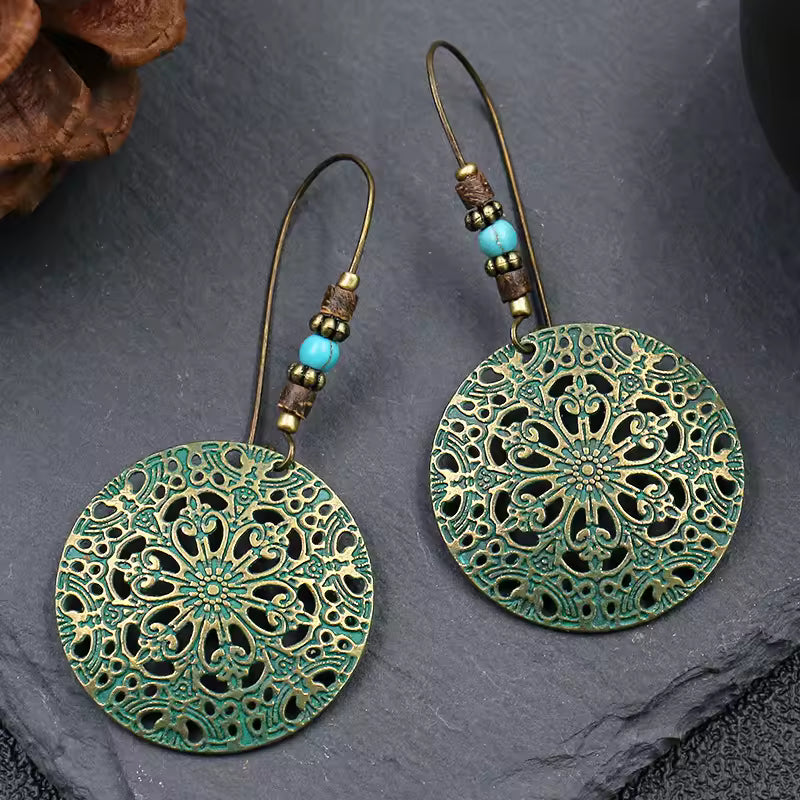 Traditional Boho Drop Earrings – Elegant Vintage Statement Piece